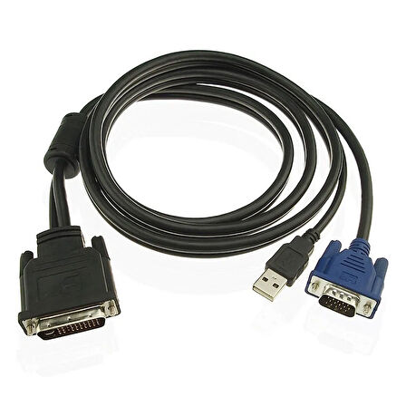 M1 DVI DA 30 + 5 Pin-15 pimli VGA + USB Projektör Bağlantı Kablosu