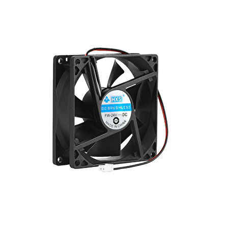 8cm 24v 2 pinli kasa fanı 8cm x 8cm x 2.5cm 2 pimli DC 24volt fan