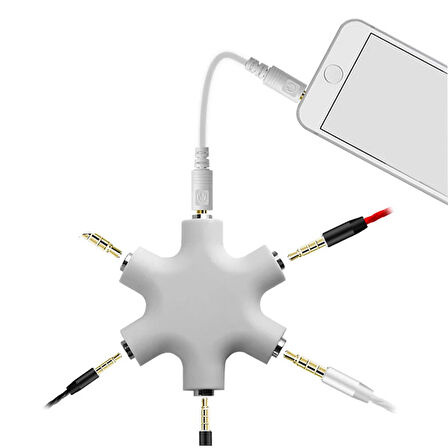 5 Port kulaklık çoklayıcı 3.5mm stereo 5in1 stereo çoklayıcı splitter