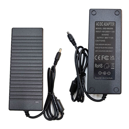 56v 2A Adaptör 5.5*2.5 mm standart uçlu adaptör AC-DC 56V 2A adaptör