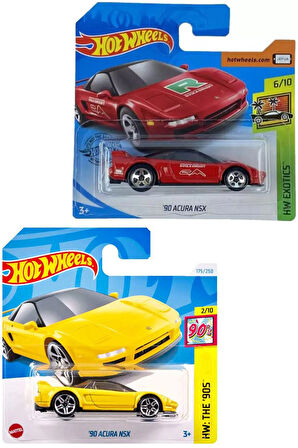 Hot Wheels 2 Araç '90 Acura NSX Set - Sarı &  Kırmızı (1/64)