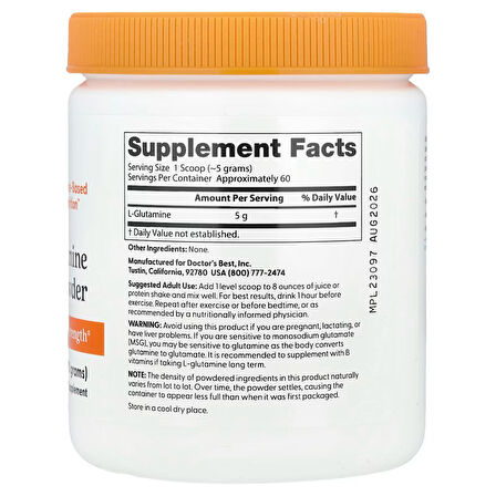 Pure L-Glutamine Powder 10.6 oz (300 grams)