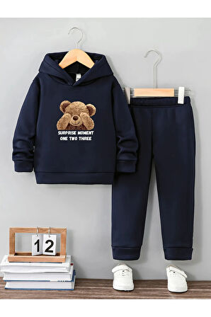 Ayıcık Kızlar ve Erkekler İçin Premium Compact Sweatshirt & Eşofman Takımı