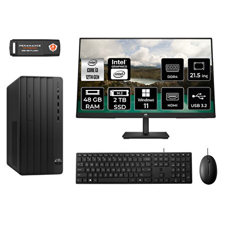 HP PRO TOWER 290 G9 MA1EAD144 İ3 12100 48GB RAM 2TB SSD 21.5" W11P MASAÜSTÜ PC