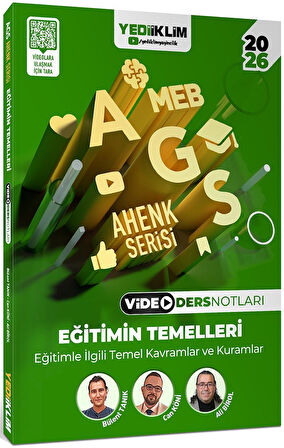 Yediiklim 2026 MEB AGS Ahenk Serisi Eğitimin Temelleri-Eğitim Sisteminin Genel Yapısı-Mevzuat Anayasa Video Ders Notları Seti 3 Kitap