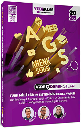 Yediiklim 2026 MEB AGS Ahenk Serisi Eğitimin Temelleri-Eğitim Sisteminin Genel Yapısı-Mevzuat Anayasa Video Ders Notları Seti 3 Kitap