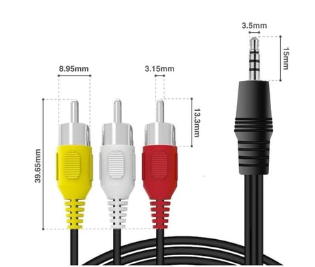 4824 3.5 mm Stereo To 3 Rca Dişi Tos Çevirici Dönüştürücü Ses Kablosu