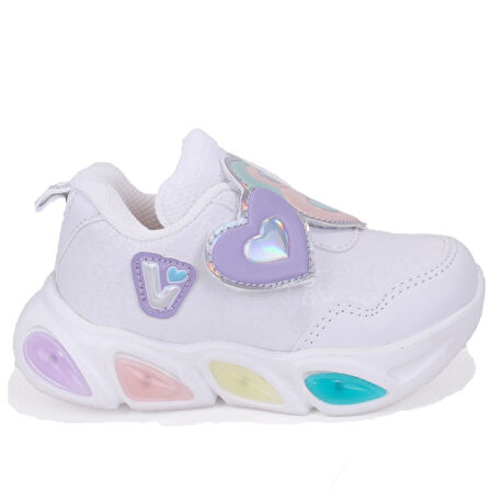 Vicco Lovely 346P25K234 Beyaz Ortopedik Işıklı Kız Çocuk Spor Ayakkabı