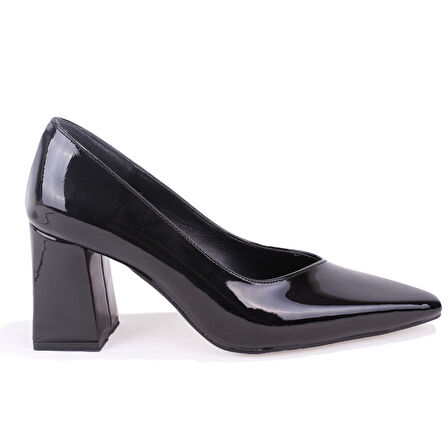 Dagoster DZA07-129615 Siyah Rugan Stiletto Topuklu Kadın Ayakkabı