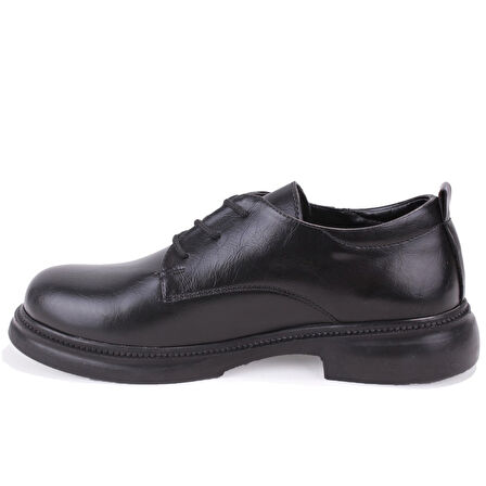 Dagoster DZA07-8892680 Siyah Günlük Bağcıklı Loafer Kadın Ayakkabı