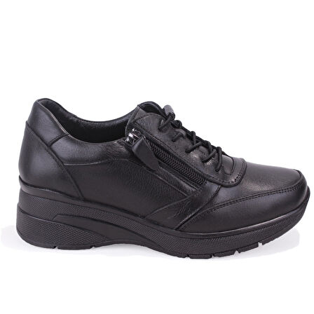 Dagoster DZA07-1309045 Siyah Ortopedik Günlük Deri Kadın Ayakkabı