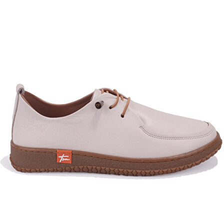 Dagoster DZA07-12981124 Ekru Ortopedik Günlük Deri Kadın Ayakkabı