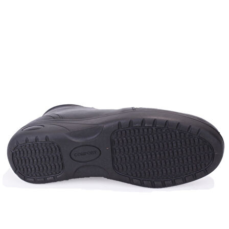 Dagoster DZA07-122042645 Siyah Ortopedik Günlük Düz Topuk Deri Kadın Bot