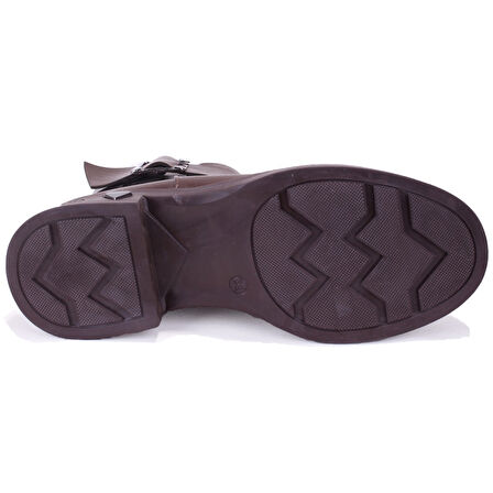 Dagoster DZA07-1004V042 Kahve Günlük Fermuarlı Düz Topuk Kadın Bot