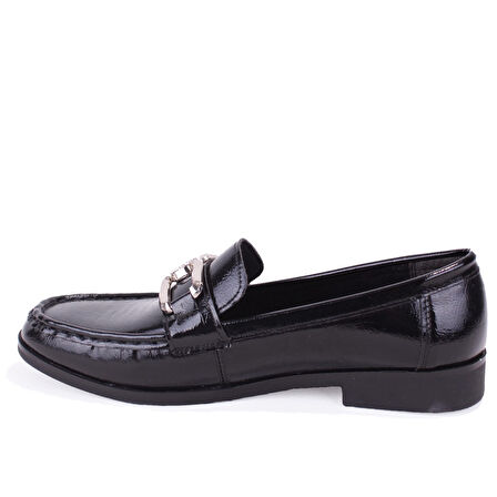 Dagoster DZA07-6826186 Siyah Rugan Günlük Loafer  Kadın Ayakkabı