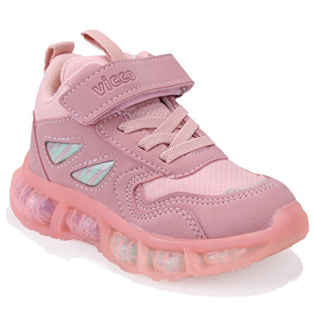 Vicco Willow 946P23K380 Pudra Ortopedik Günlük Işıklı Kız Çocuk Spor Bot