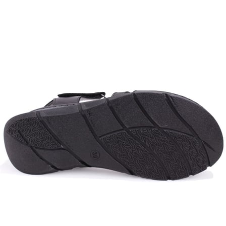 Dagoster DZA07-600110 Siyah Günlük Ortopedik Deri Kadın sandalet