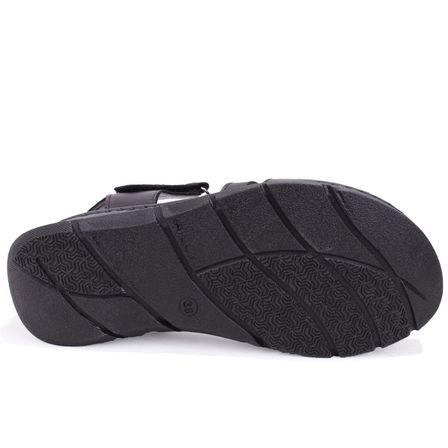 Dagoster DZA07-600110 Siyah Günlük Ortopedik Deri Kadın sandalet