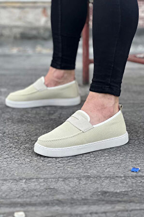 WG061 Bej Triko Babet Erkek Casual Ayakkabı