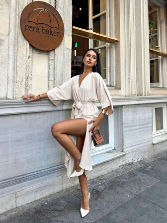 Ayrobin midi elbise