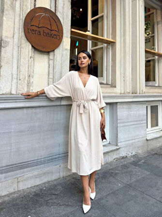 Ayrobin midi elbise