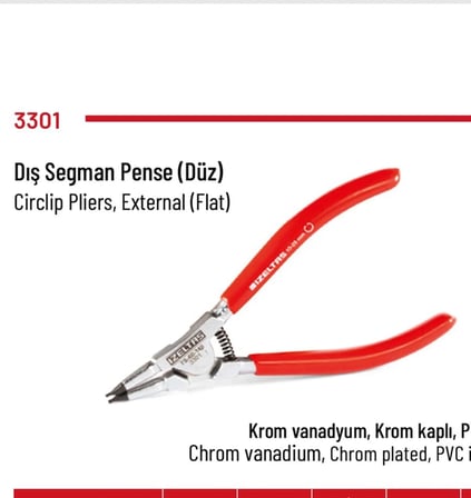 Dış Segman Pense Düz 295mm