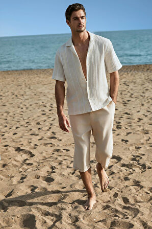 Haşema Keten Kumaş Erkek Kapri 4022