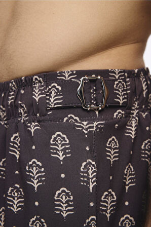 Haşema Kemer Toka Detaylı Bej Erkek Kısa Havuz ve Deniz Şortu 5062