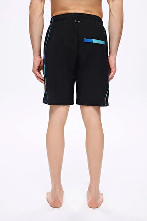 Haşema Spor Kesim Siyah Erkek Kısa Havuz ve Deniz Şortu 5037