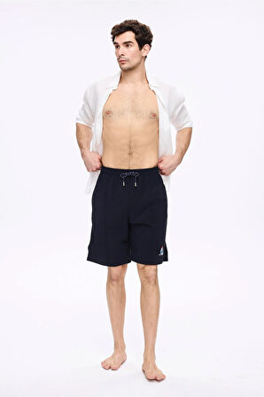 Haşema Yelken Nakışlı Lacivert Erkek Kısa Havuz ve Deniz Şortu 5064