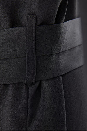 Haşema İmza Detaylı Siyah Pareo 5071