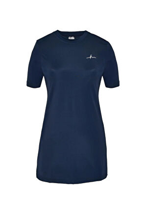 Haşema Kısa Kollu Lacivert 3 Parça Yarı Kapalı Mayo Takımı 5072