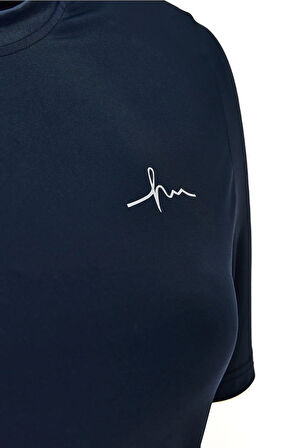 Haşema Kısa Kollu Lacivert 3 Parça Yarı Kapalı Mayo Takımı 5072