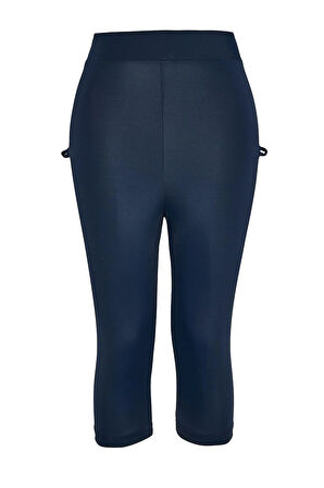 Haşema Kısa Kollu Lacivert 3 Parça Yarı Kapalı Mayo Takımı 5072