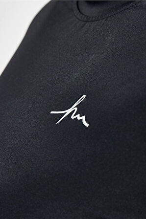 Haşema Kısa Kollu Siyah 3 Parça Yarı Kapalı Mayo Takımı 5072