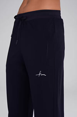 Haşema Active Çift Katmanlı Taytlı Boru Paça Lacivert Spor Pantolonu Eşofman Altı ACT-3