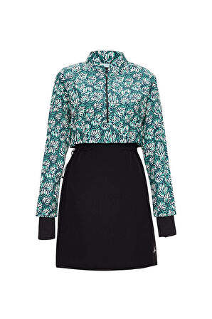 Haşema Esila Yeşil Çiçek Desenli 5 Parça Tam Tesettür Mayo Takımı 2934