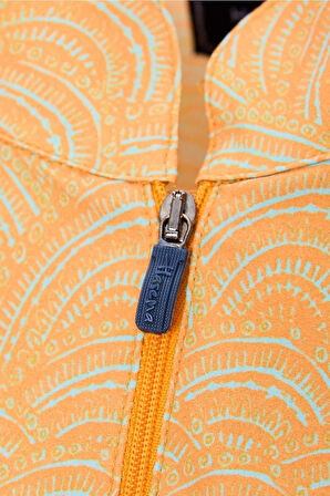 Haşema Esila Sarı Dalga Desenli 5 Parça Tam Tesettür Mayo Takımı 2934