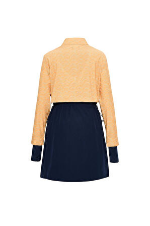 Haşema Esila Sarı Dalga Desenli 5 Parça Tam Tesettür Mayo Takımı 2934