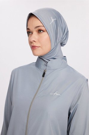 Haşema Açık Mavi Jileli 5 Parça Tam Tesettür Mayo Takımı 6025