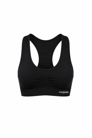 Haşema Çapraz Sırtlı Toparlayıcı Siyah Mayo İçi Spor Büstiyer 6072