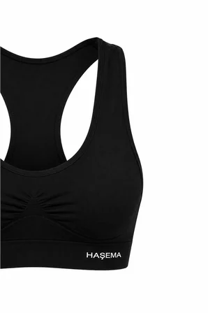 Haşema Çapraz Sırtlı Toparlayıcı Siyah Mayo İçi Spor Büstiyer 6072