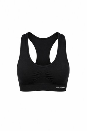 Haşema Çapraz Sırtlı Toparlayıcı Siyah Mayo İçi Spor Büstiyer 6072