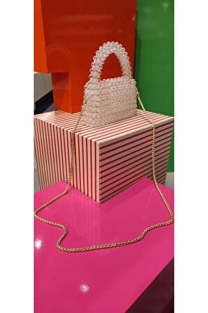 El Örmesi - Şeffaf Detaylı Şık Abiye Çanta- Günlük ,Özel Gün (Nikah,Düğün)