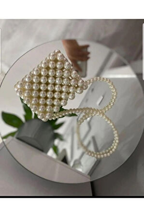 El Örmesi - İnci Parıltısıyla Mini El Çantası- Günlük ,Özel Gün (Nikah,Düğün)
