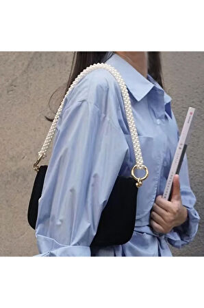 El Yapımı - İnci Zarefetiyle Aksesuarlı Çanta Askısı