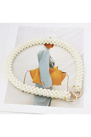 El Yapımı - İnci Zarefetiyle Aksesuarlı Çanta Askısı