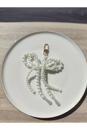 El Yapımı - İnci Parıltısıyla Çanta Charm - Çanta Süsü - Çanta Aksesuarı