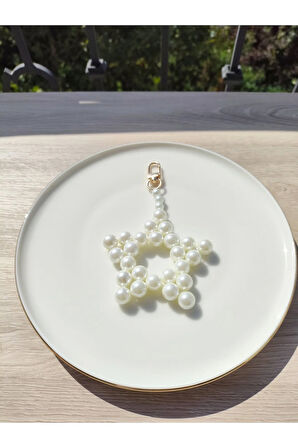 El Yapımı - İnci Parıltısıyla Çanta Charm - Çanta Süsü - Çanta Aksesuarı