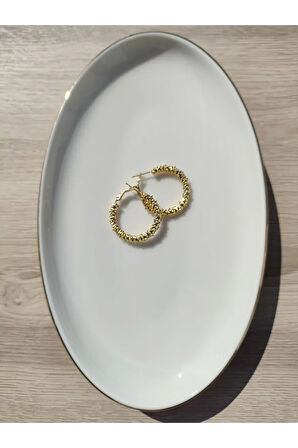 Gold Altın Sarmalı Halka Küpe